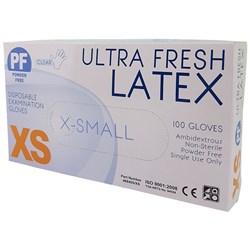 Latex Gloves - Extra Small - Powder Free -  Clear